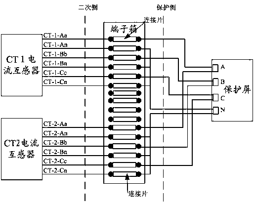 A three-half connection mode current loop inspection and short circuit operation method