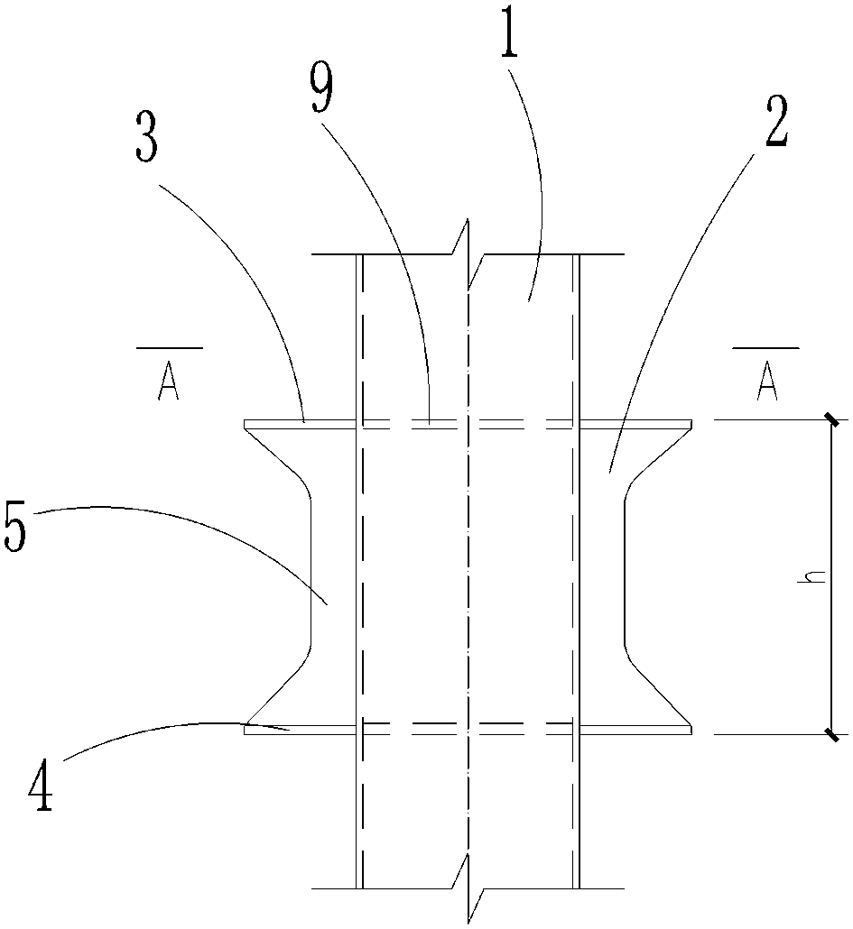 A connection node between a box-shaped steel column and a concrete beam and its construction method