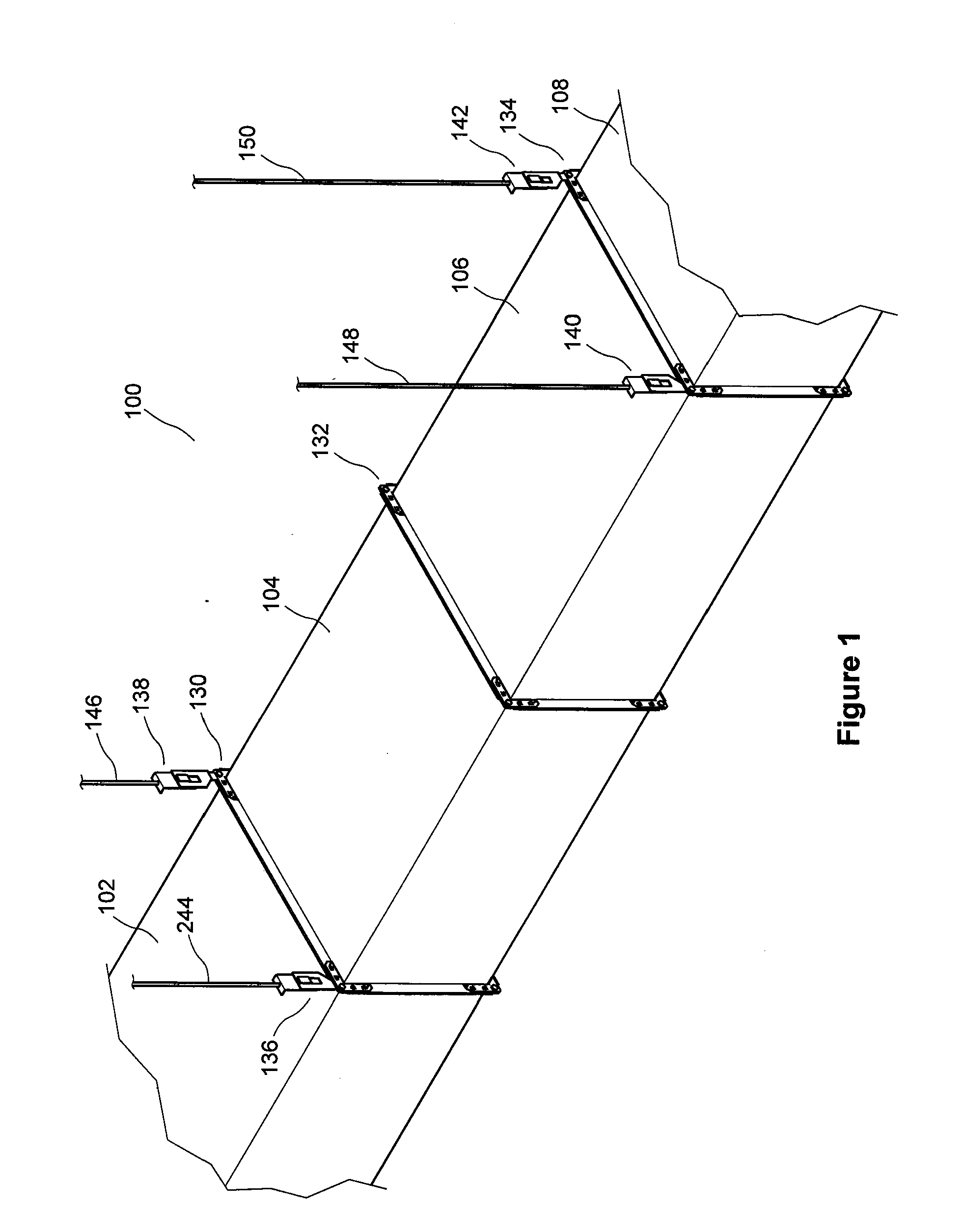 Method and apparatus for suspending duct by inserted corner members
