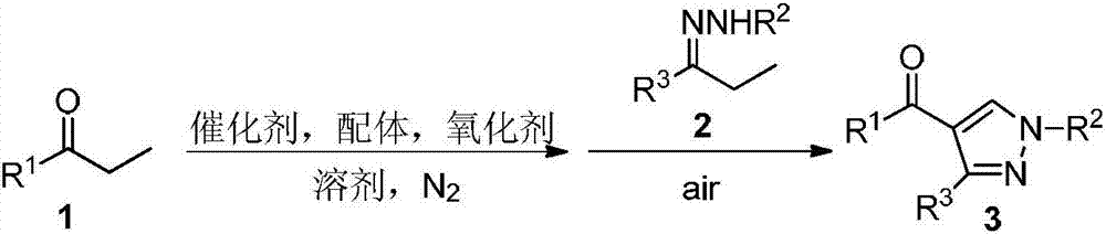 Method for synthesizing 4-acyl pyrazole compound from non-cyclic ketone hydrazone