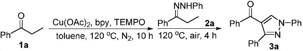 Method for synthesizing 4-acyl pyrazole compound from non-cyclic ketone hydrazone