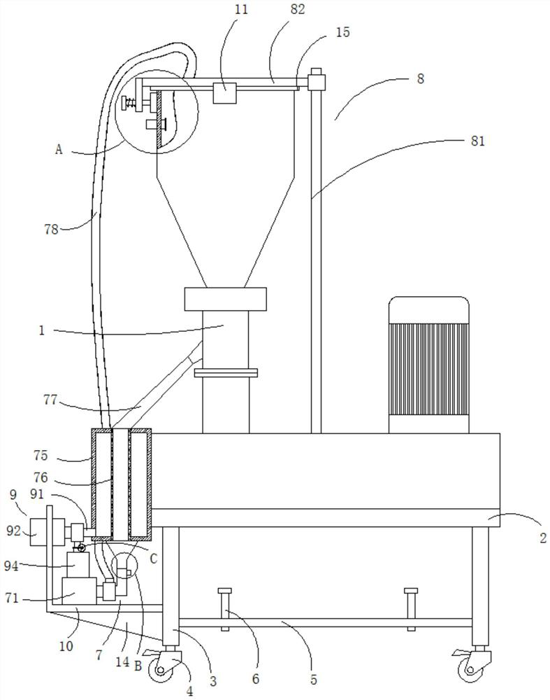 Grinding device capable of automatically returning materials