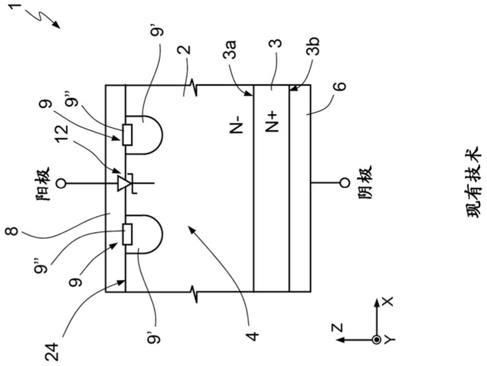 Semiconductor MPS diode with reduced current-crowding effect and method of manufacturing same