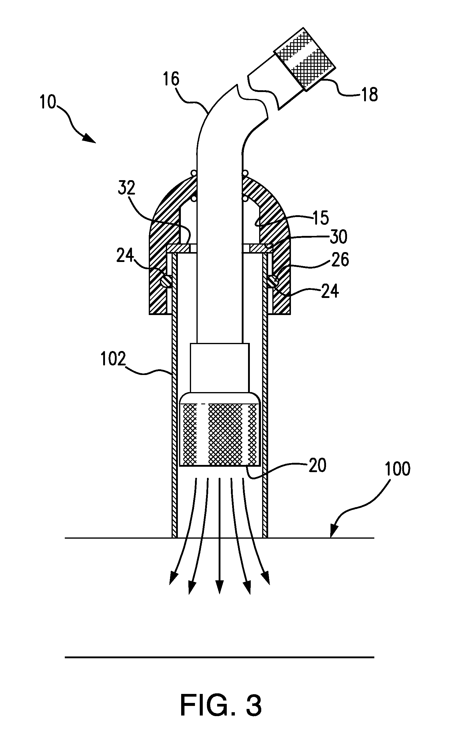 Hose attachment device for clearing drain lines
