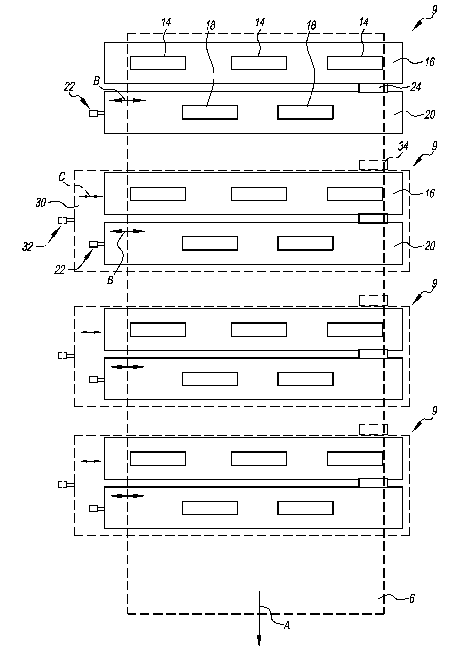 Printing device and method for printing a printing substrate