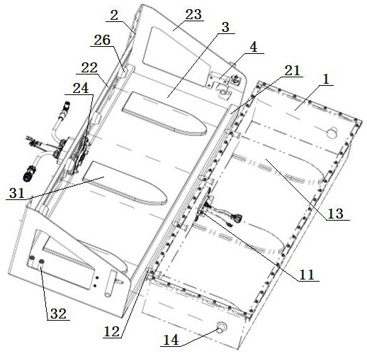 Quick battery replacing mechanism of electric light truck