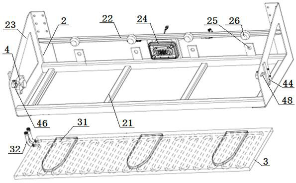 Quick battery replacing mechanism of electric light truck