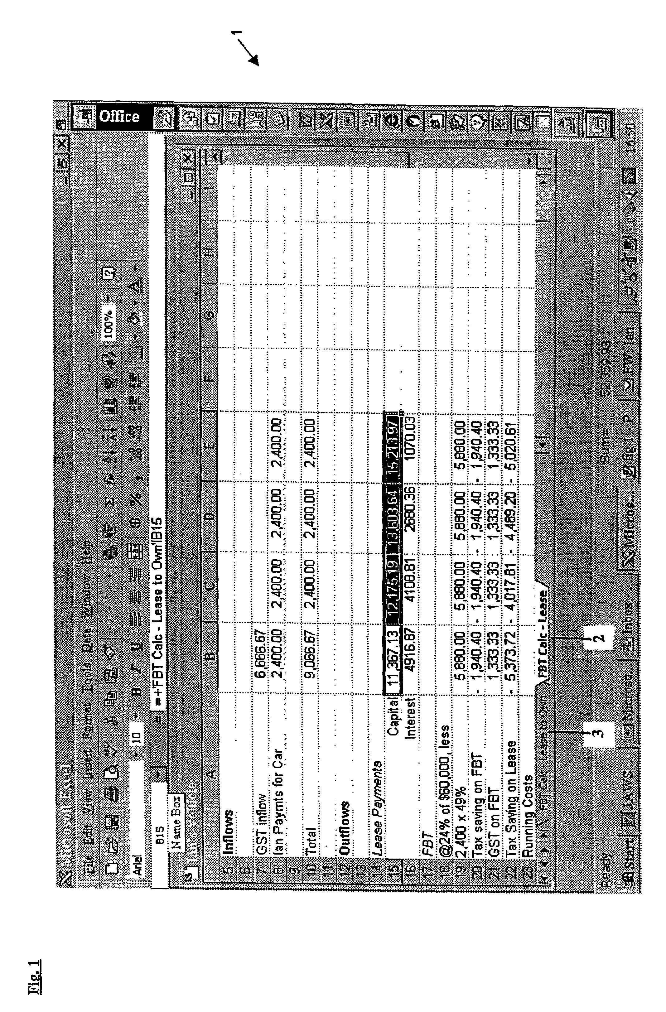 Data display for multiple layered screens
