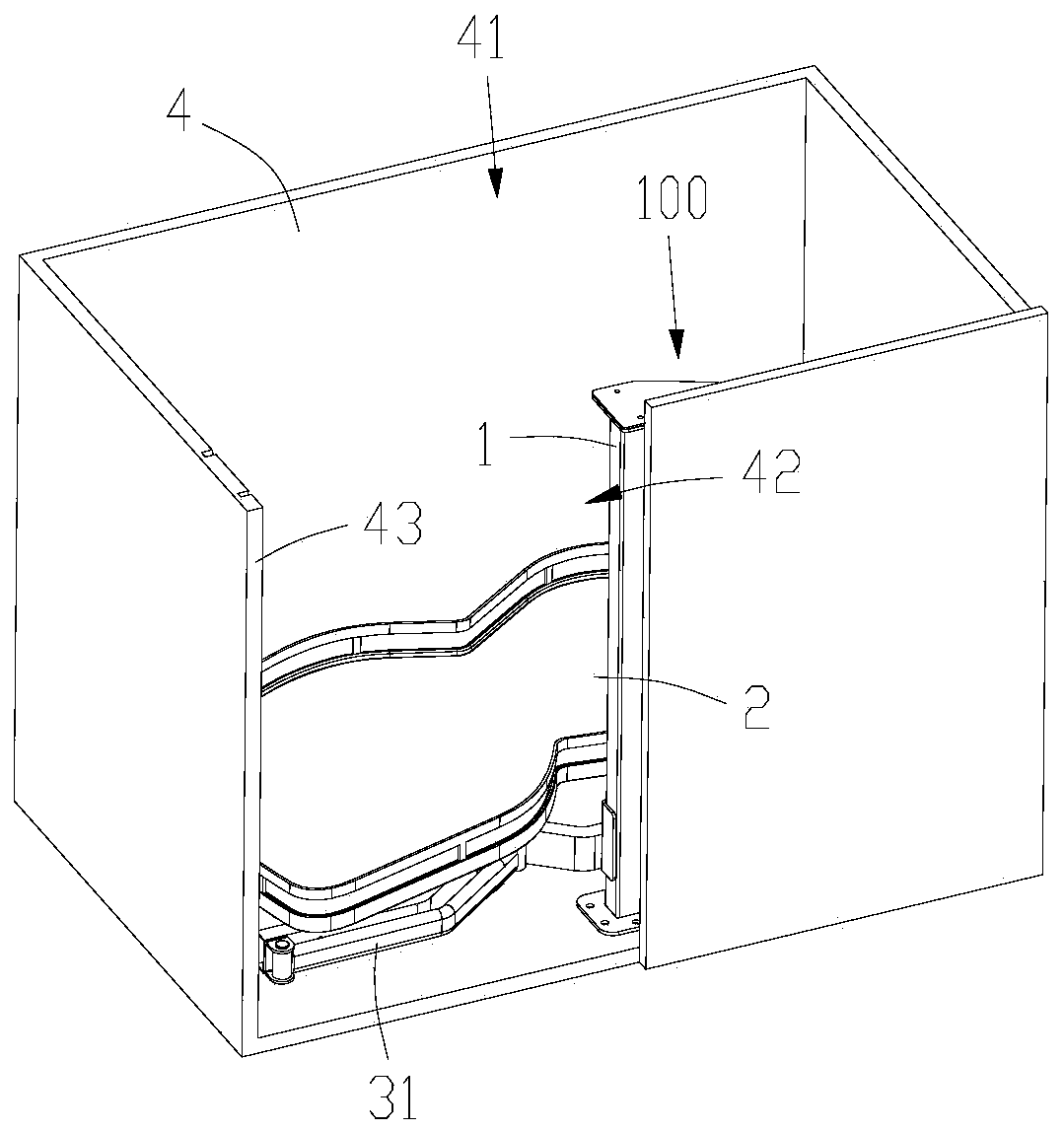 Corner cabinet accessory and corner cabinet