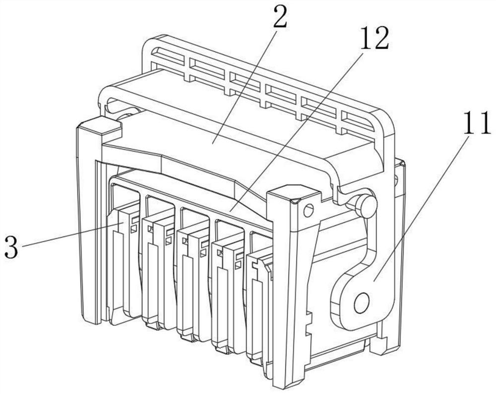 Rapid locking modular connector with handle and special crankshaft copper bar