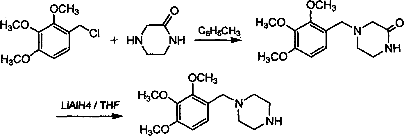 Trimetazidine and production method of hydrochloride thereof