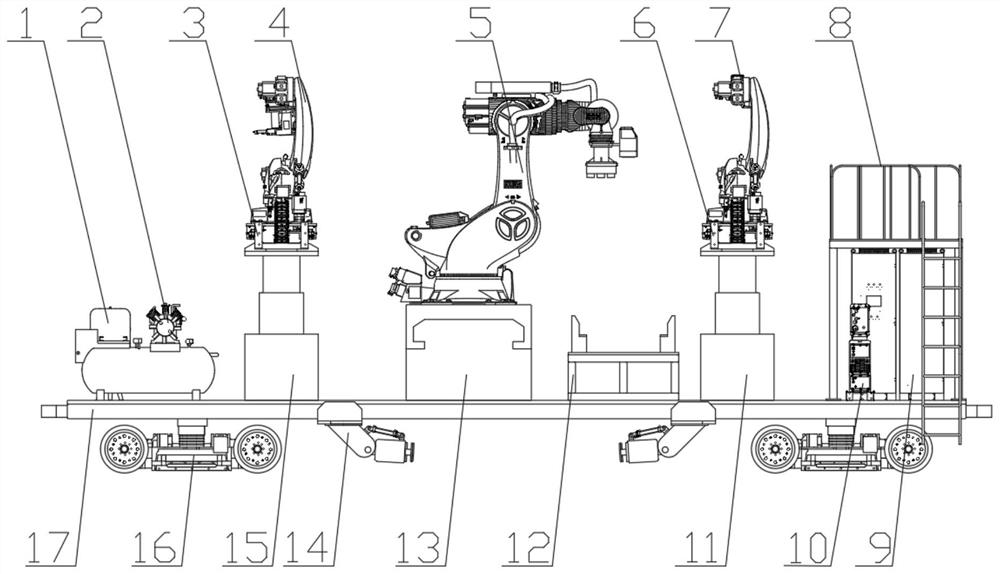 Intelligent complete device for repairing and reinforcing shield subway tunnel segments