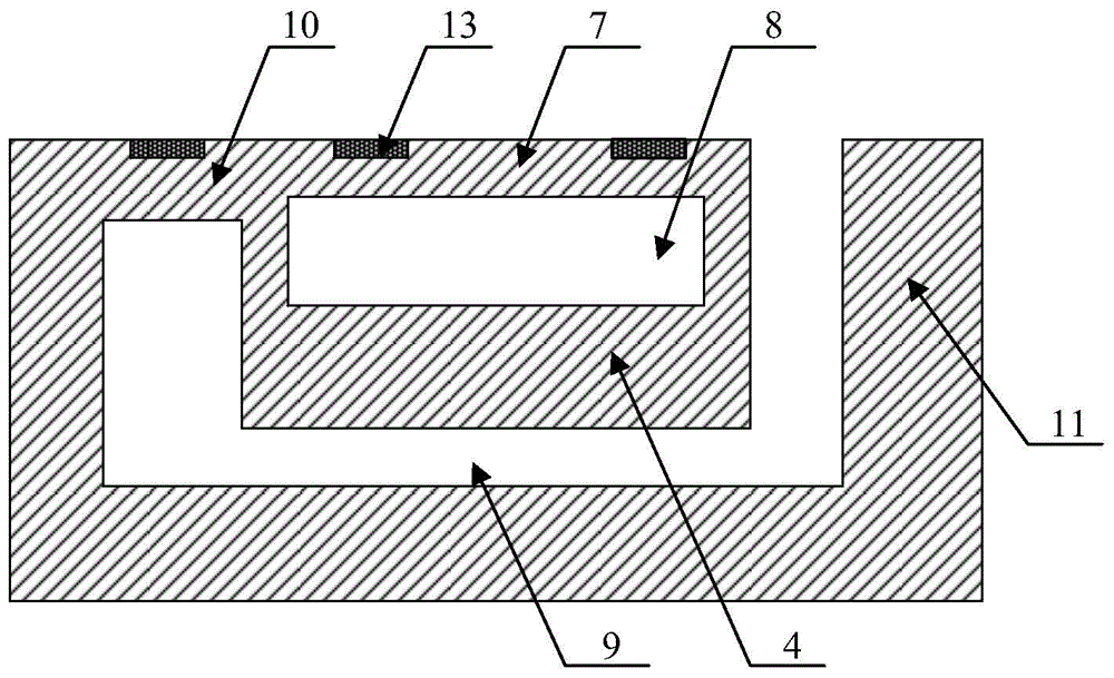 Single-silicon-wafer compound sensor structure with pressure sensor embedded in accelerometer and manufacturing method