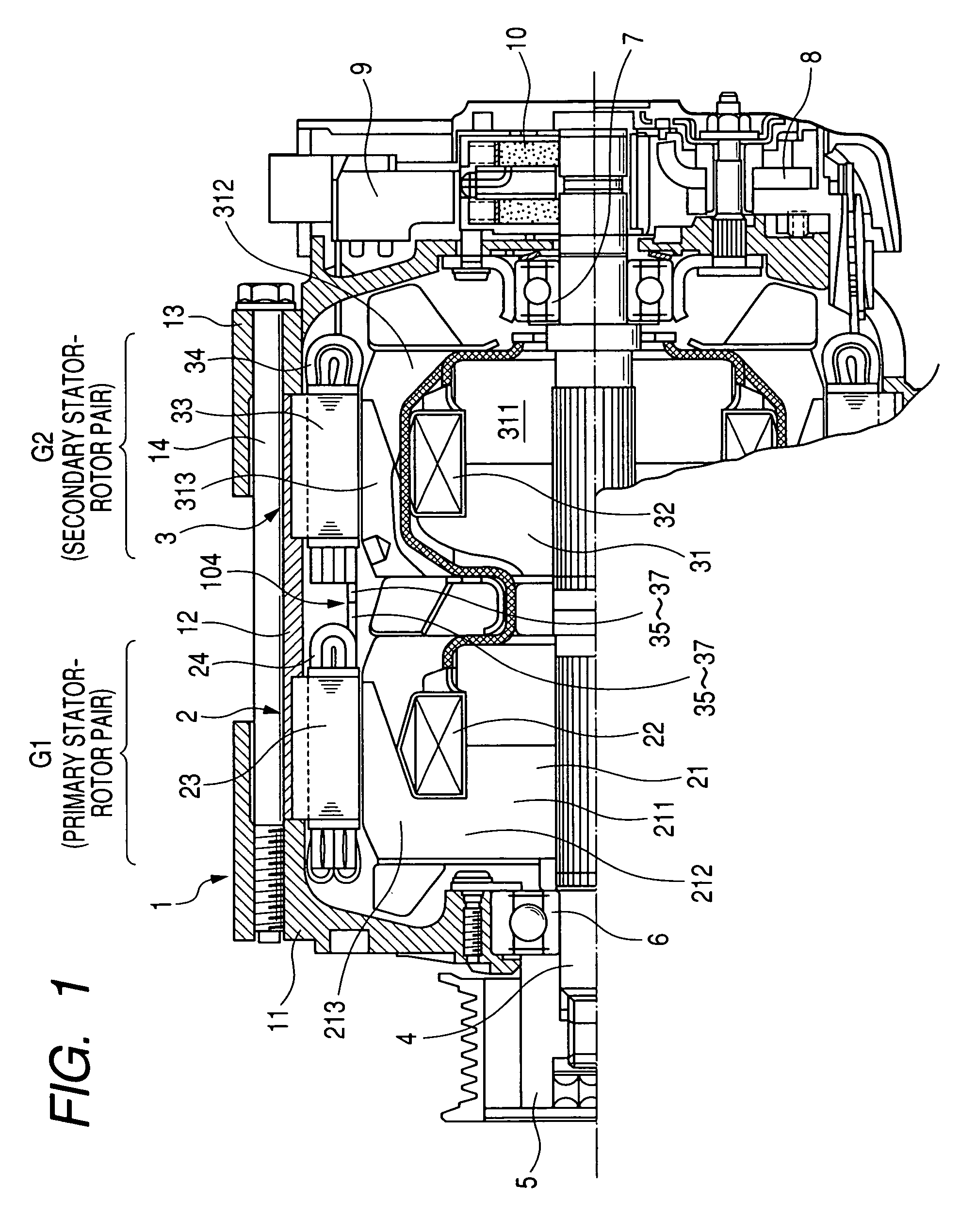 Tandem rotary electric machine