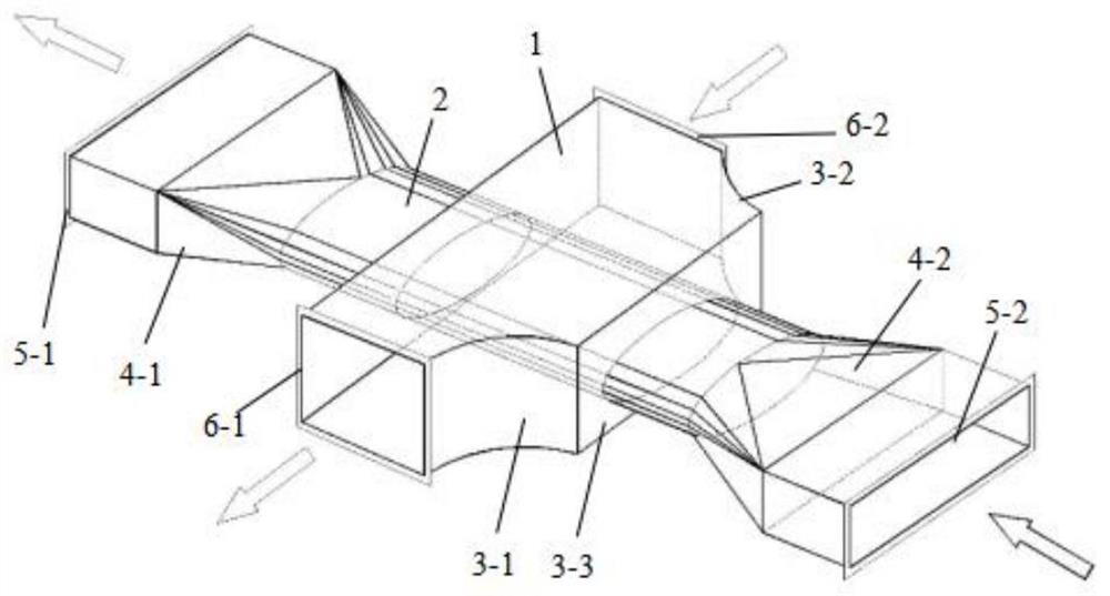 An air duct cross fitting