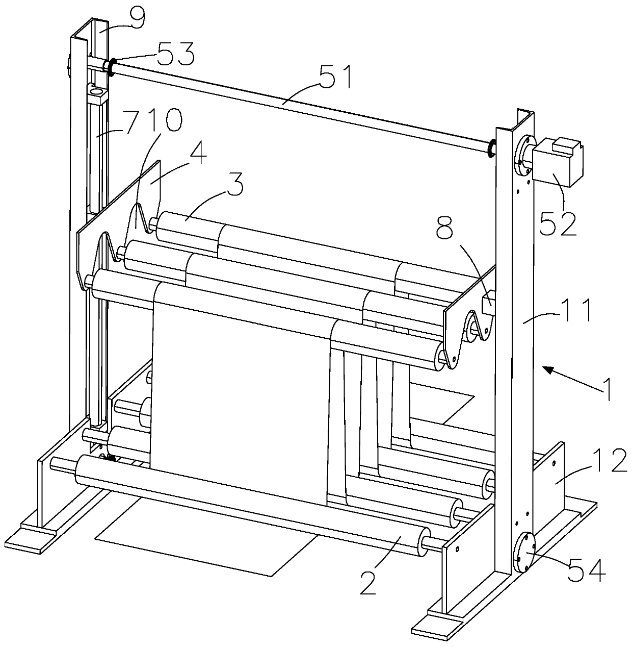 Unwinding and cloth storing mechanism of laminating machine and use method thereof