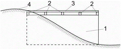 Along-slope shear wall building development platform and construction method thereof