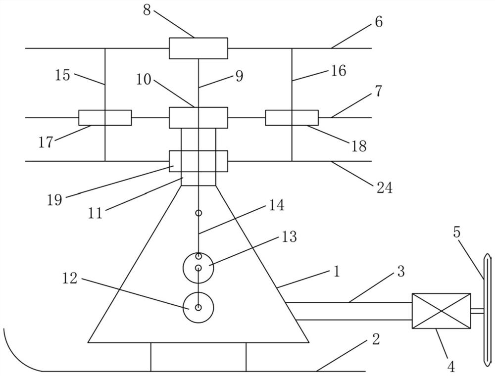 Aircraft with three layers of rotors rotating in same direction and at same speed