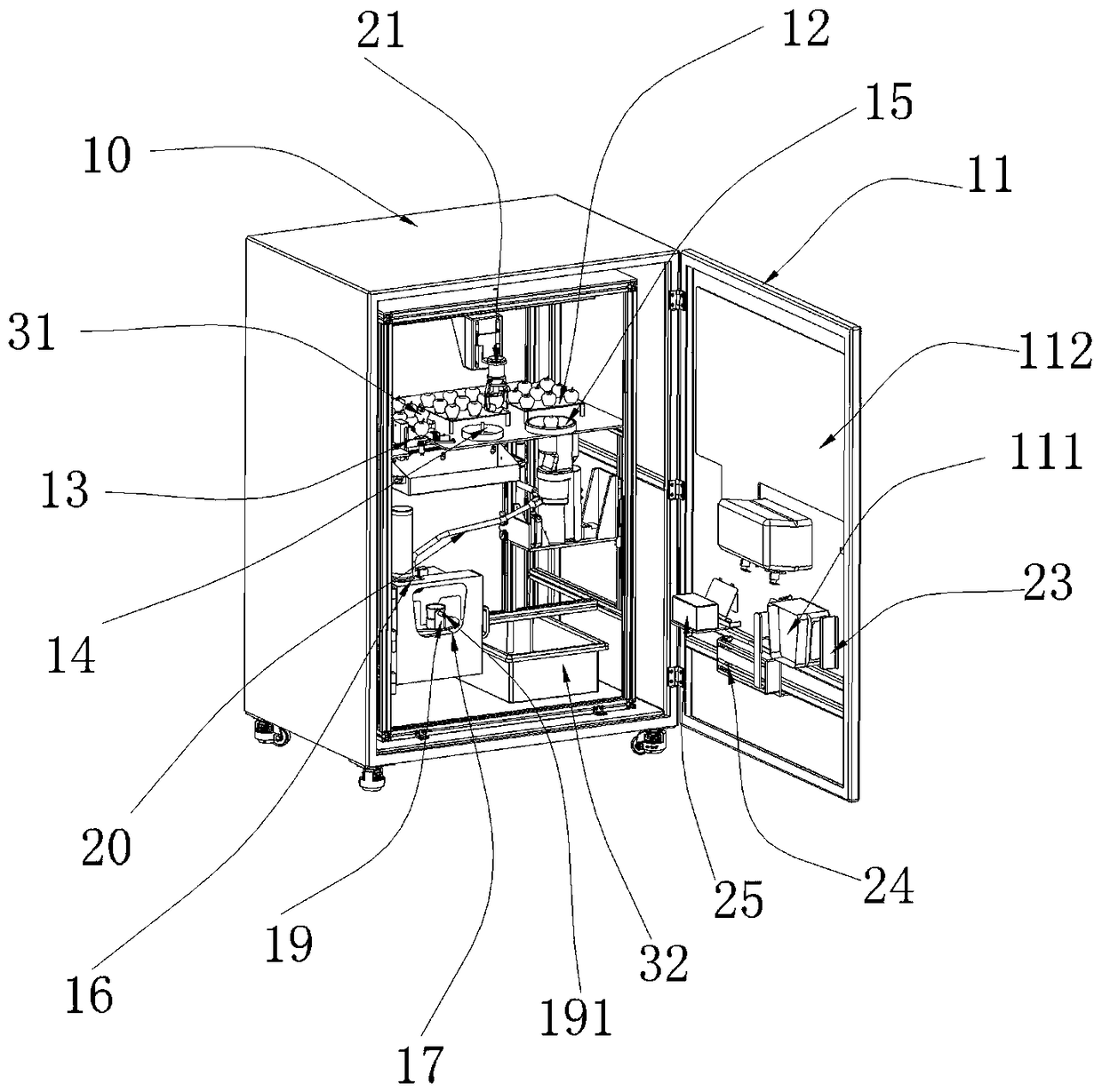 Automatic juice extraction device and method for vending beverage machine