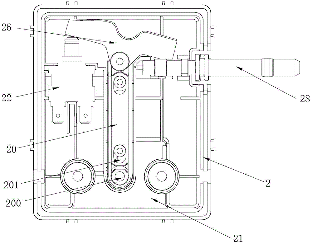 Cleaning machine with switch box structure