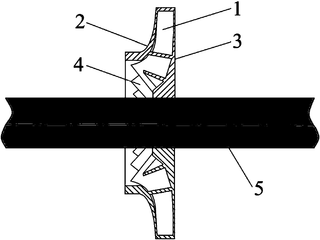 Design method for reducing assembly stress of main shaft and impeller and bending deformation of main shaft