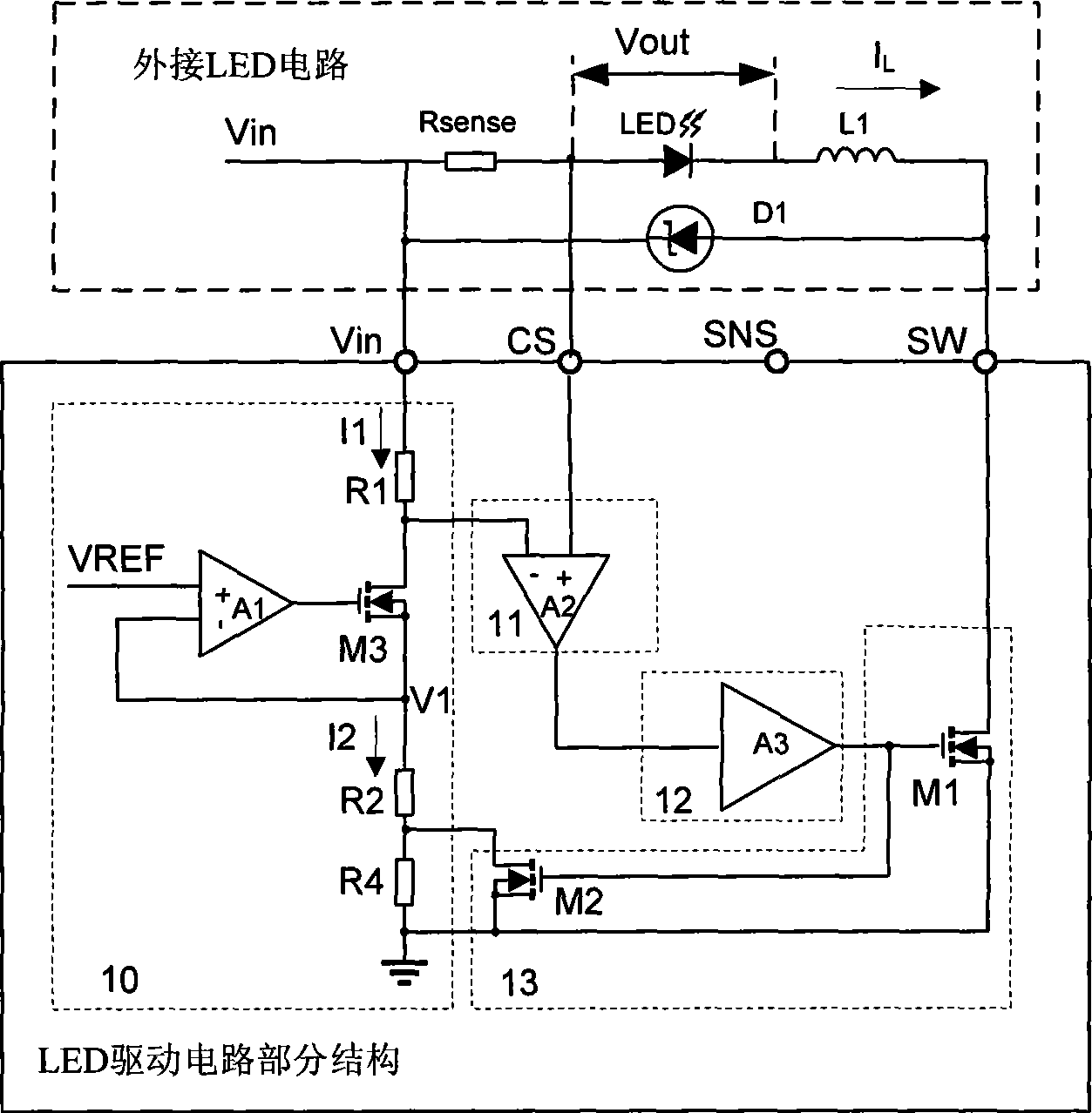 Output current compensation circuit of LED driving circuit