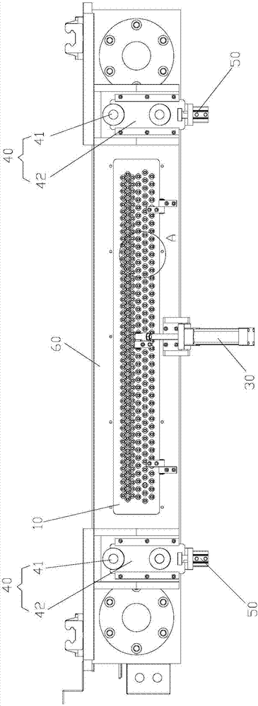Expanding rod hanging-up mechanism and air conditioner machining device with same