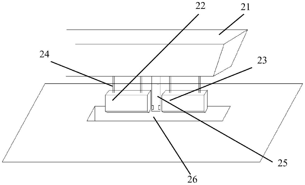 A plug-in device for preventing continuous casting slab tail billet from rising and its application method