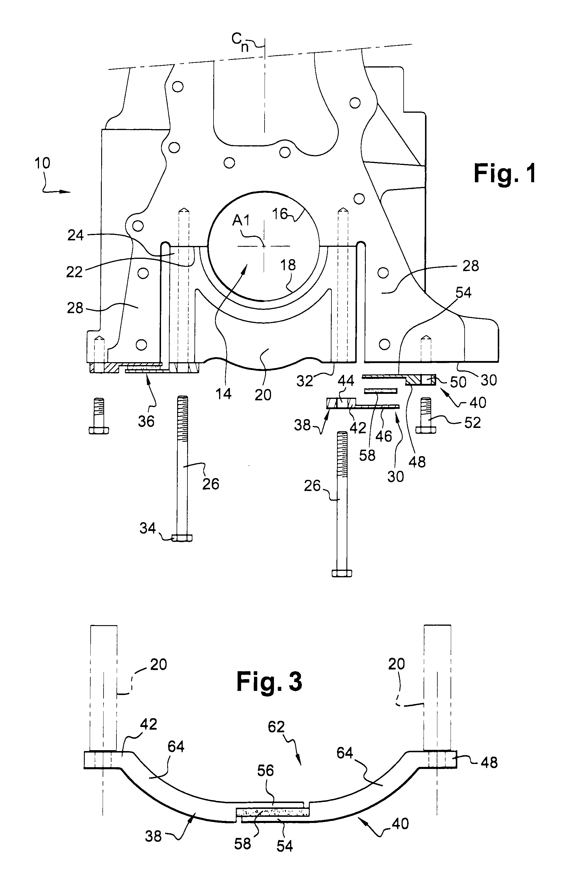 Improved internal combustion engine with bearing cap dampening