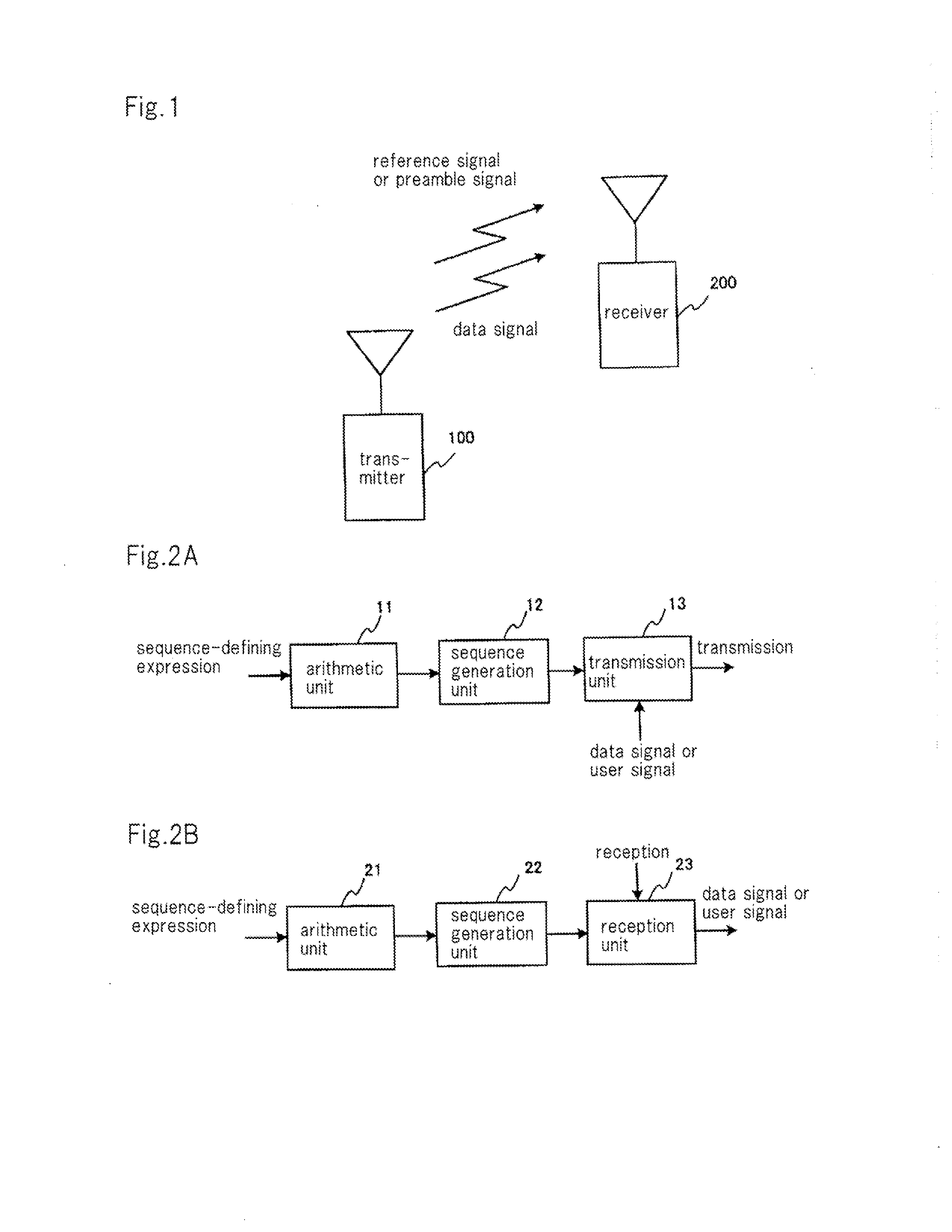 Transmitter and receiver for a wireless access system, transmission method and reception method of the wireless access system, and a program for same