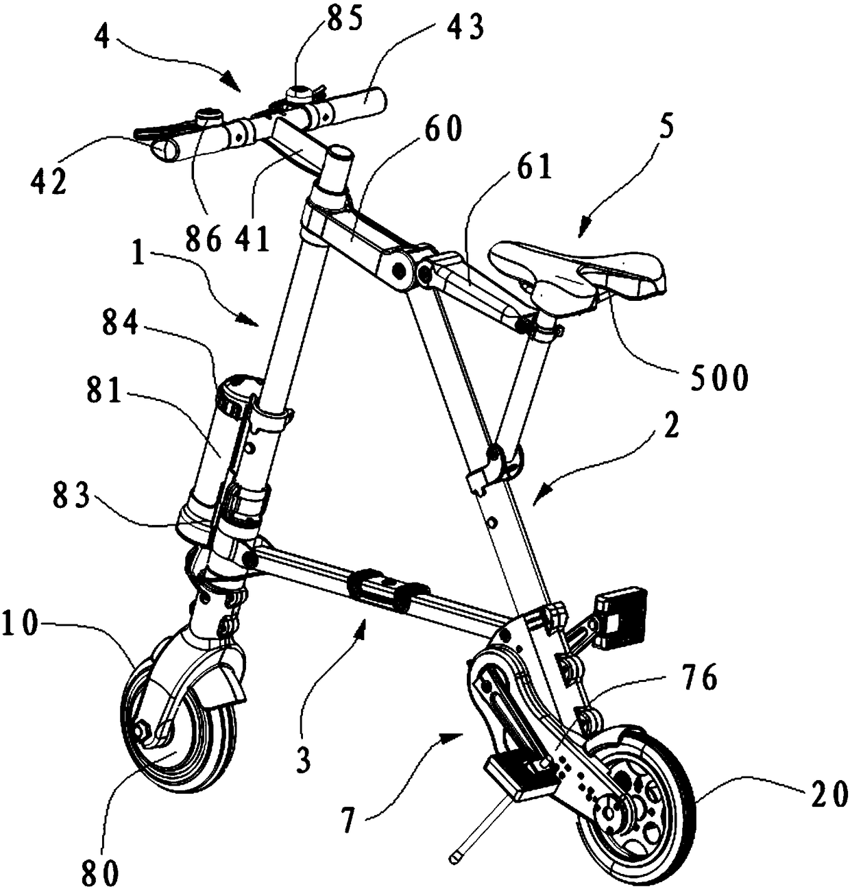Portable folding type electric power-assisted bicycle