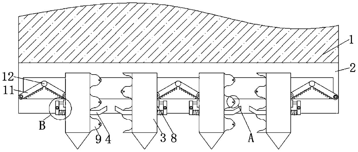 Plant root system cutting device for bucket
