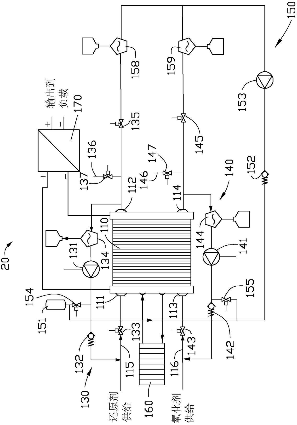 recirculating fuel cell system