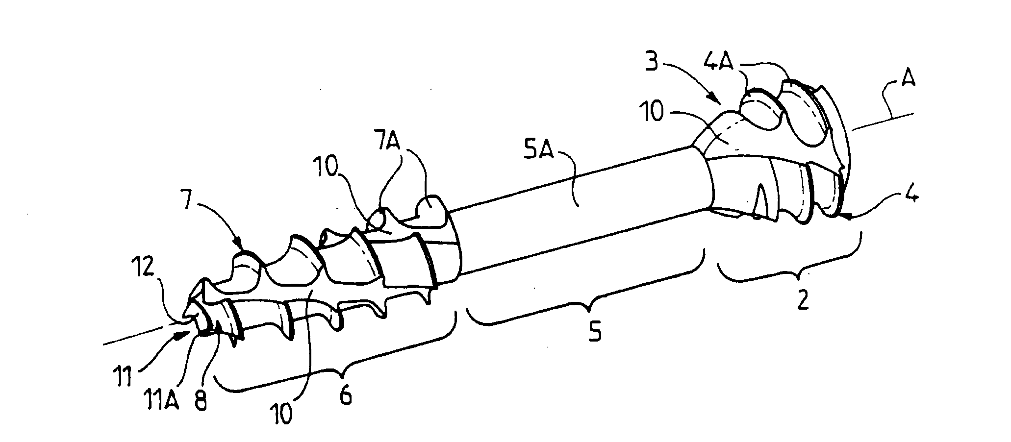 Self-boring and self-tapping screw for osteosynthesis and compression