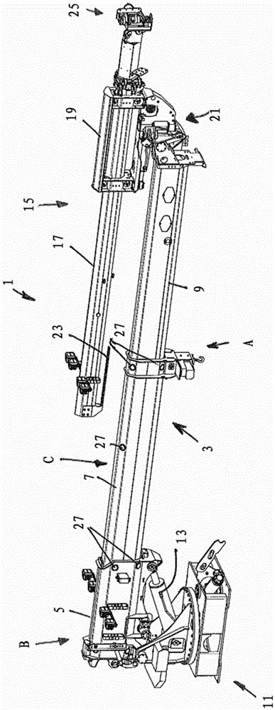 Slide bearing for telescopic booms, in particular for shotcrete manipulators or robots