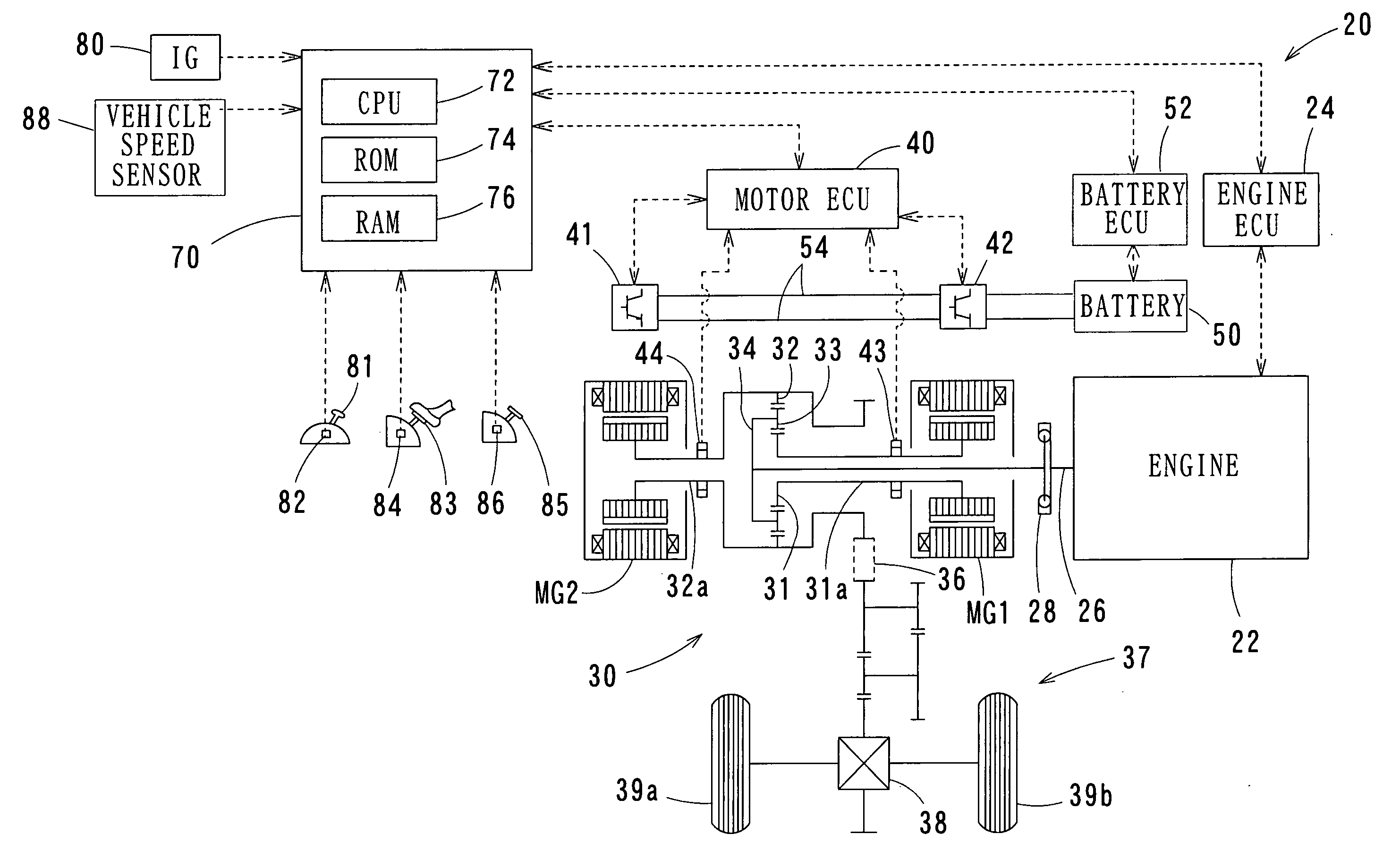 Vehicle control device, car having the device, and method of controlling the car