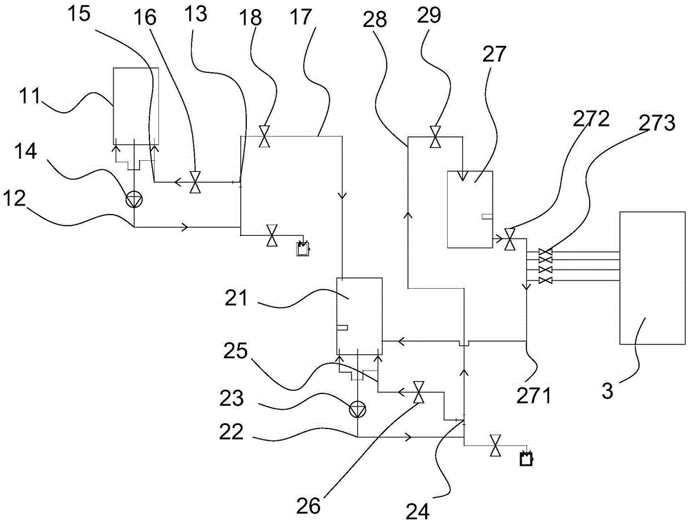 Hemodialysis concentrated liquid supply method and device based on siphon principle