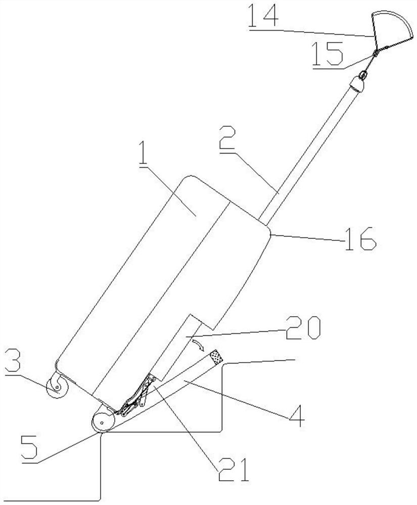 Integrated self-opening and self-closing stair-climbing draw-bar box