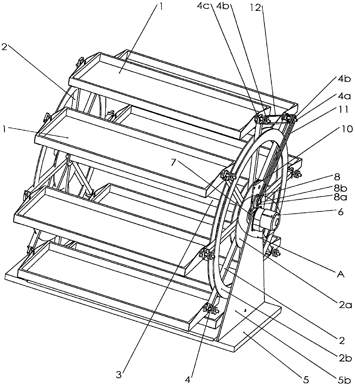 Cage rotating aerial planting method and device thereof