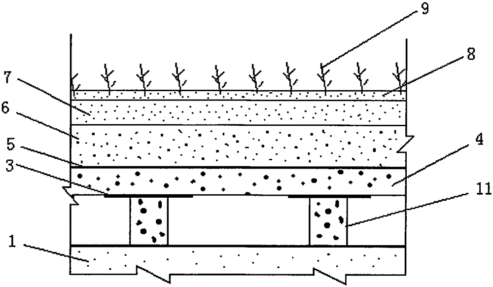 Structure and method for constructing sport field turf by using construction waste