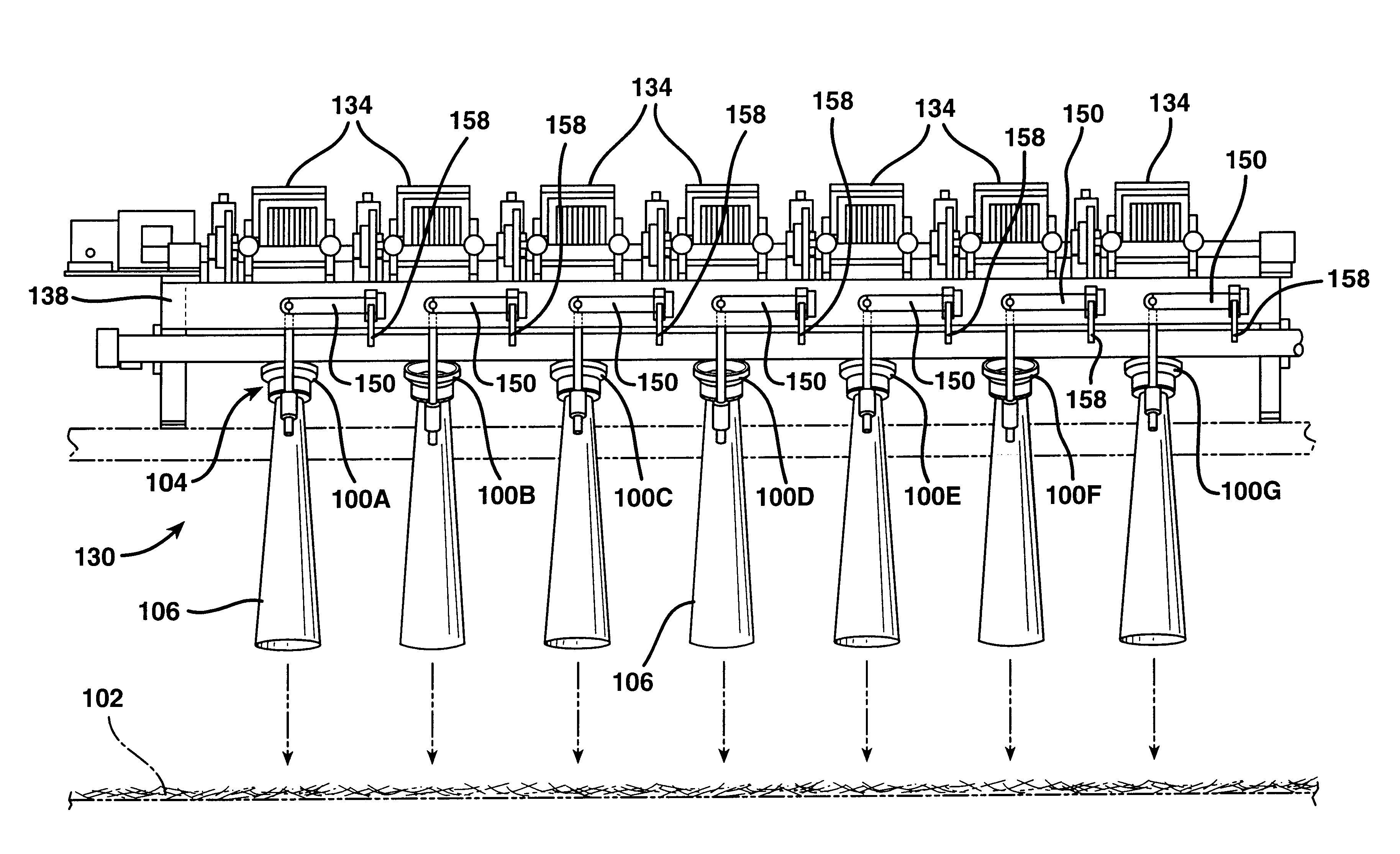 Apparatus to control the dispersion and deposition of chopped fibrous strands