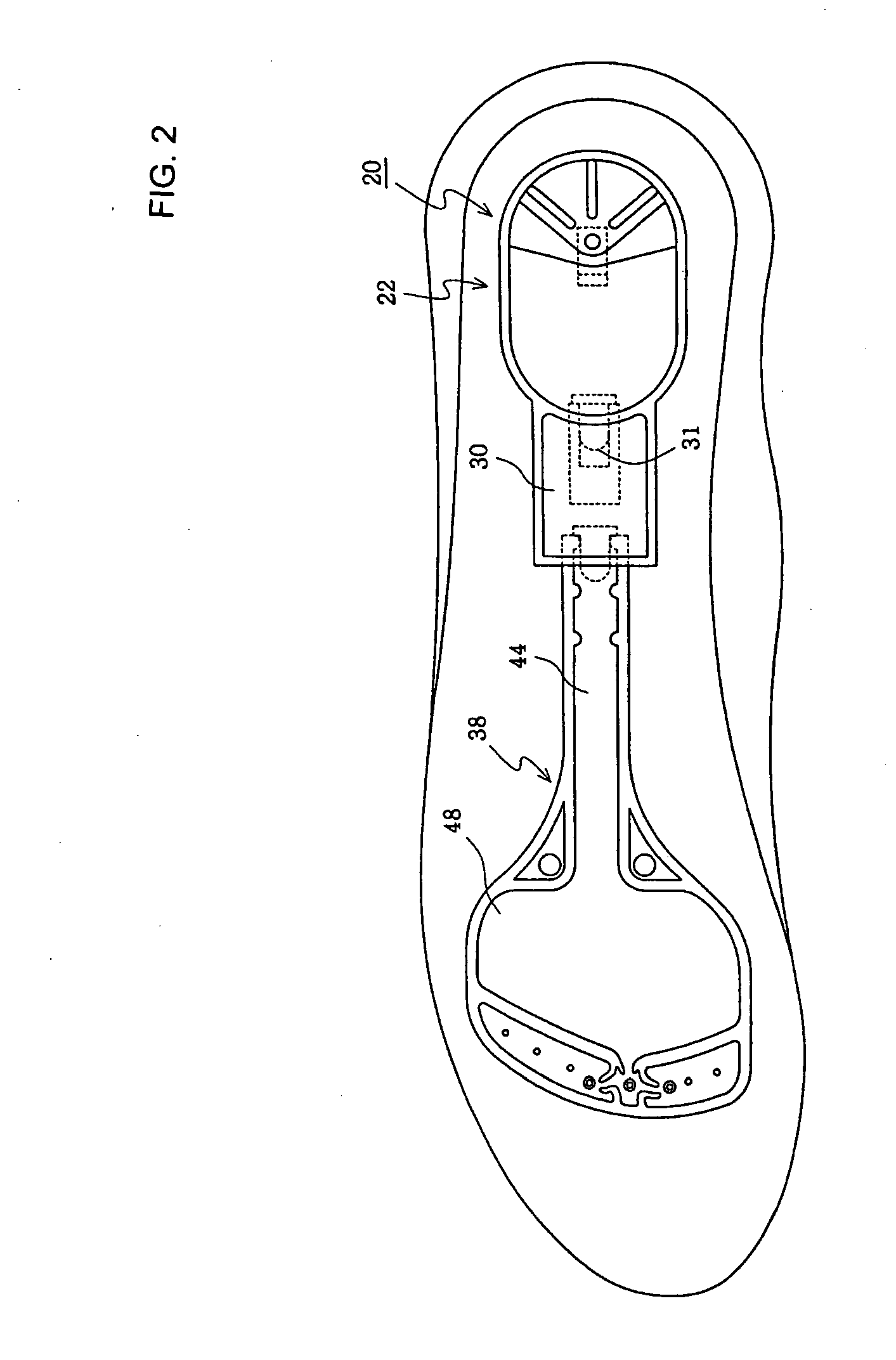 Shoe with cushion and ventilation device