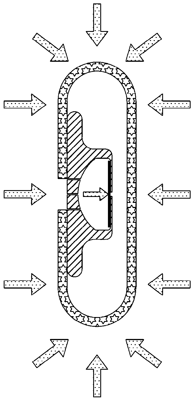 Gas check valve and application thereof to air chamber packaging structure