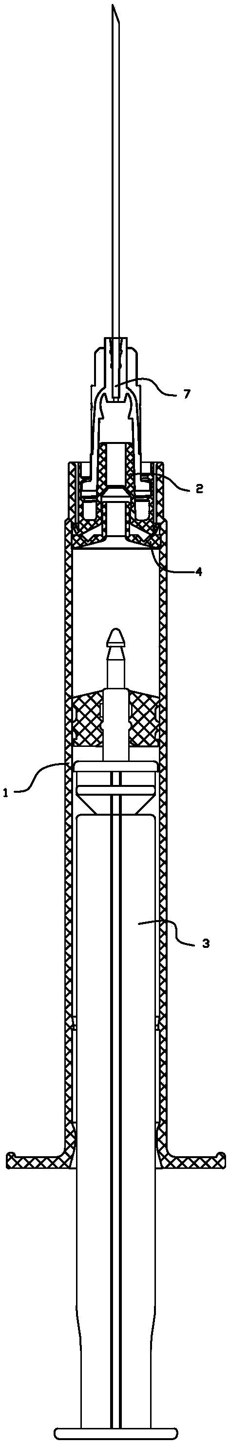Disposable safe self-destroying injector with self-locked needle seat