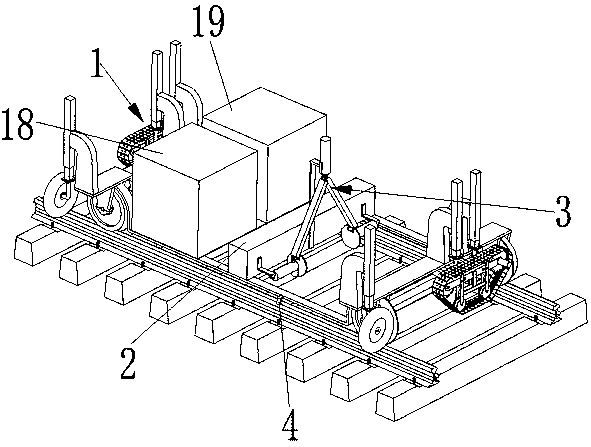 Automatic rail elevating machine