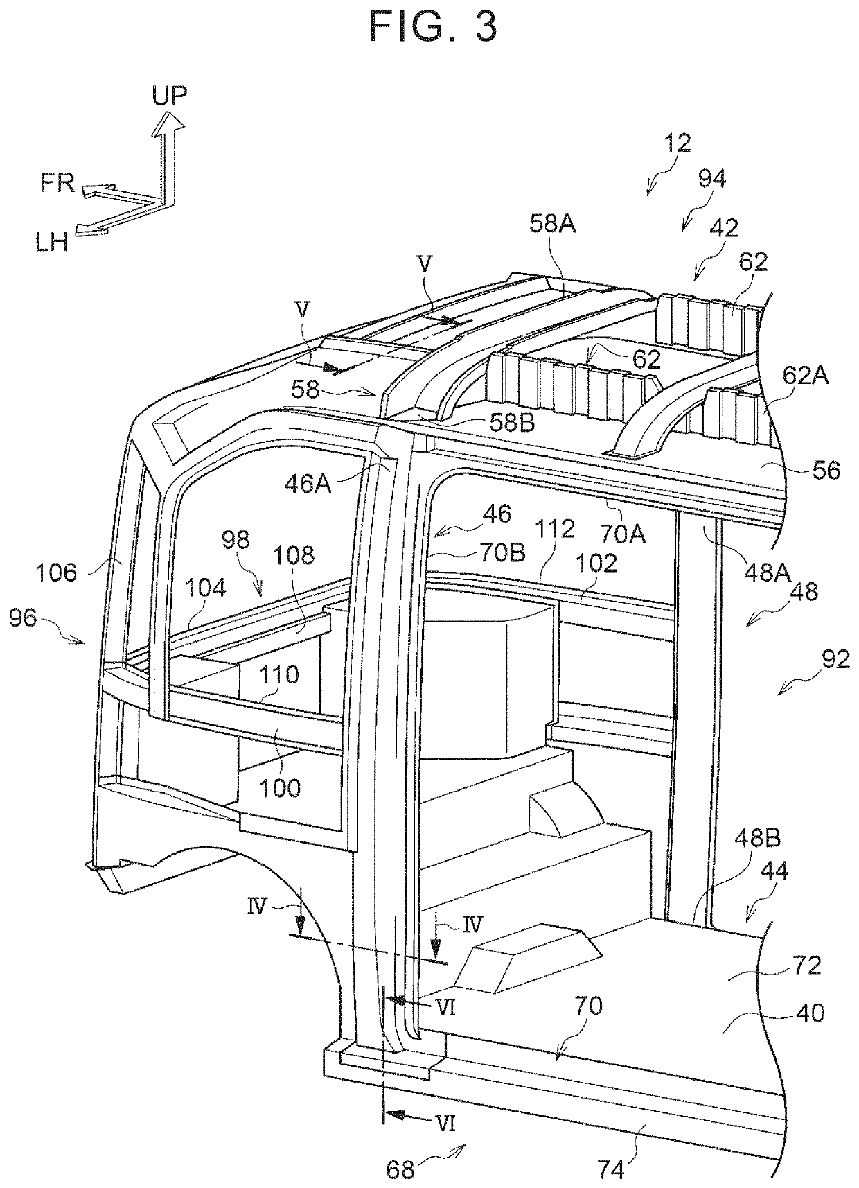 Vehicle skeleton structure