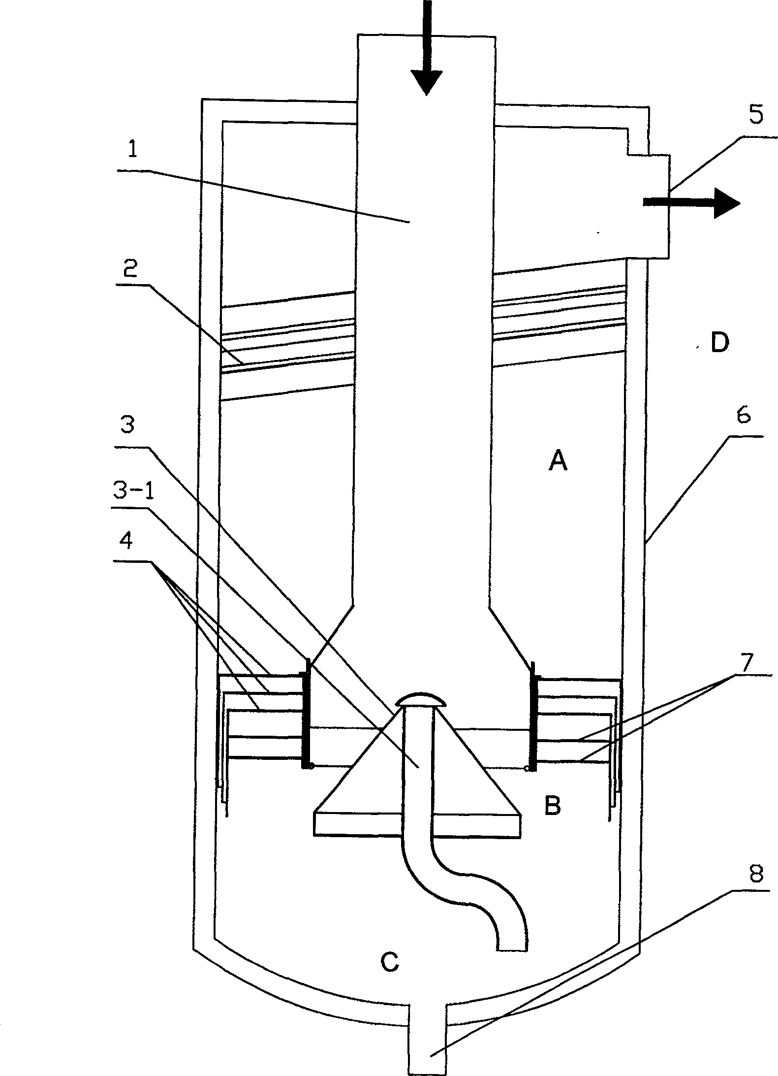 Purification method and equipment for filtering gas by using liquid medium