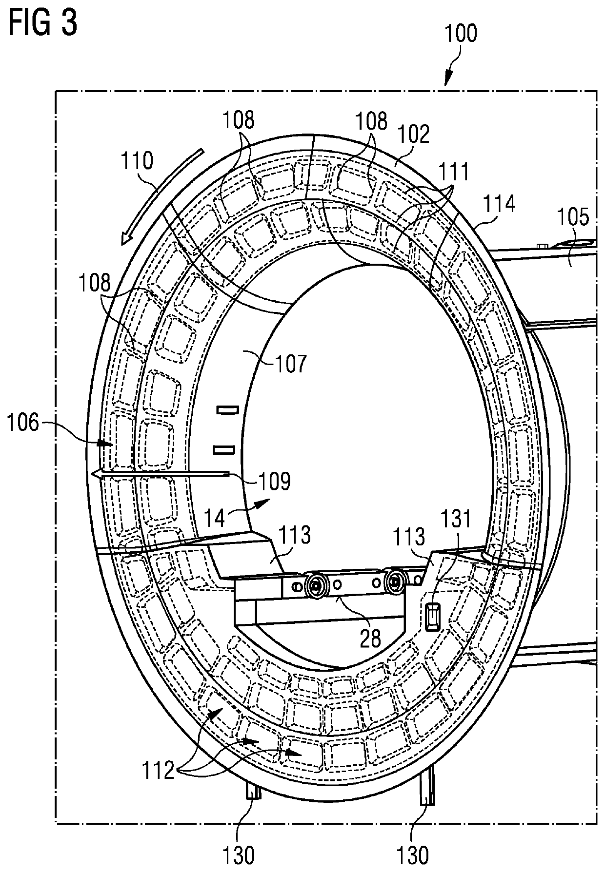 Medical imaging apparatus with a housing