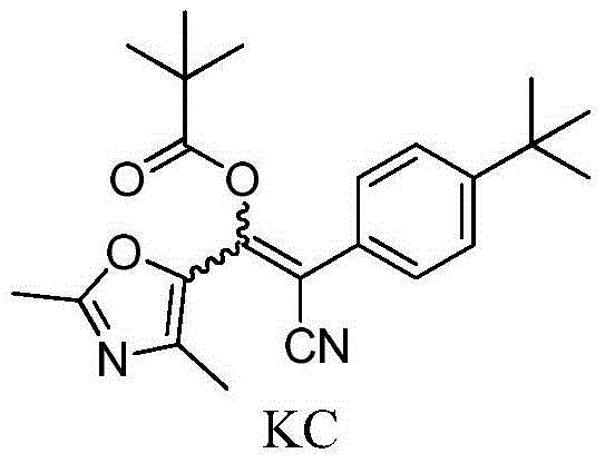 2,4-dimethyl oxazole acrylonitrile compound and application thereof