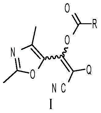 2,4-dimethyl oxazole acrylonitrile compound and application thereof